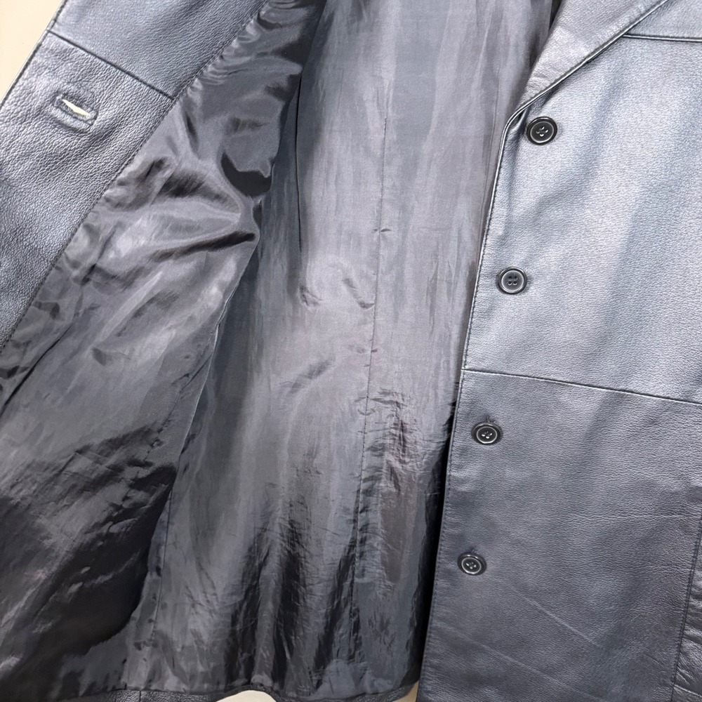John Paul Richard Uniform Black Leather Structured Jacket Size 12 - Picture 8 of 16